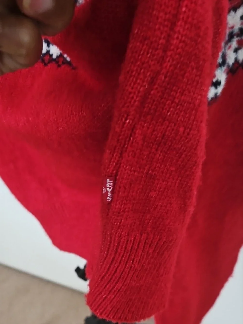 Levi's Red Fair Isle Crewneck Sweater
